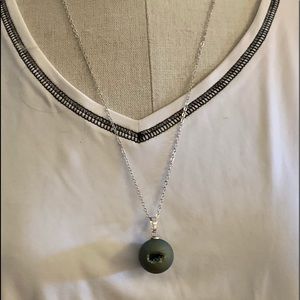 Titanium Coated Druzy Sphere Pendant & Necklace